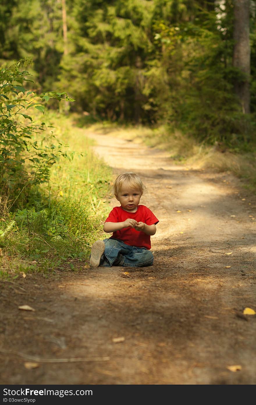 Baby learning the world in summer nature. Baby learning the world in summer nature