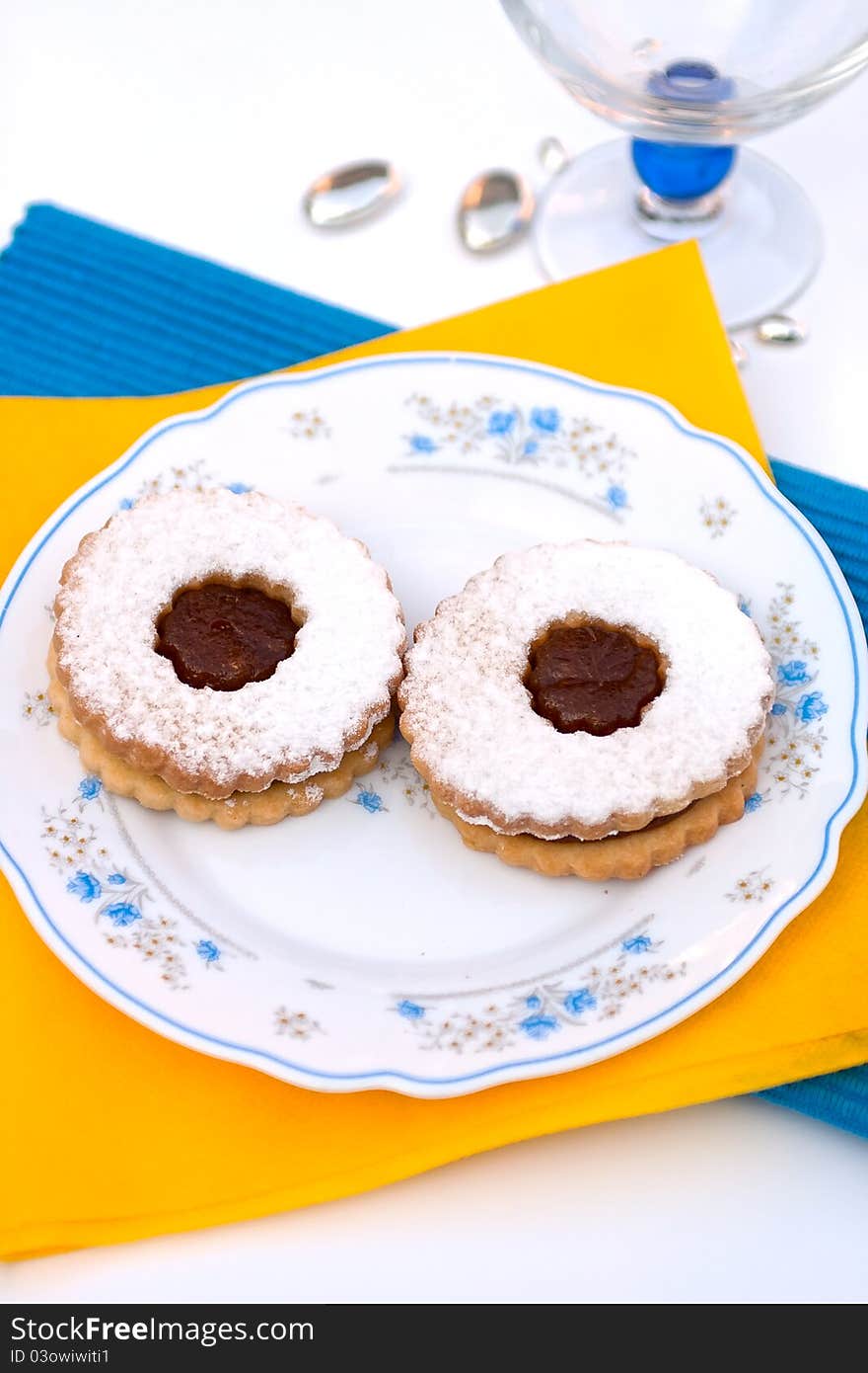 Delicious hungarian cookies with jam