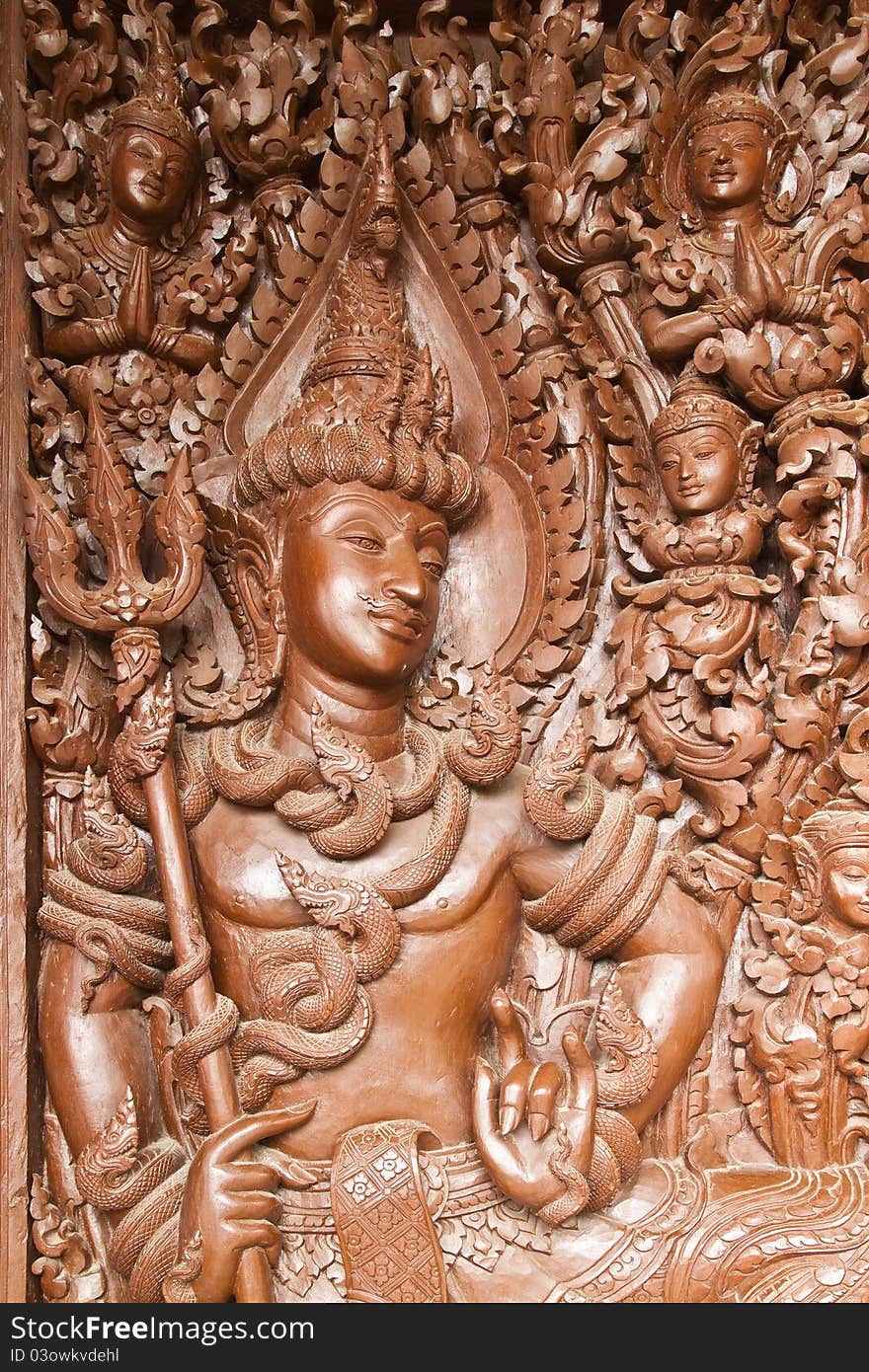 Native Thai style wood carving