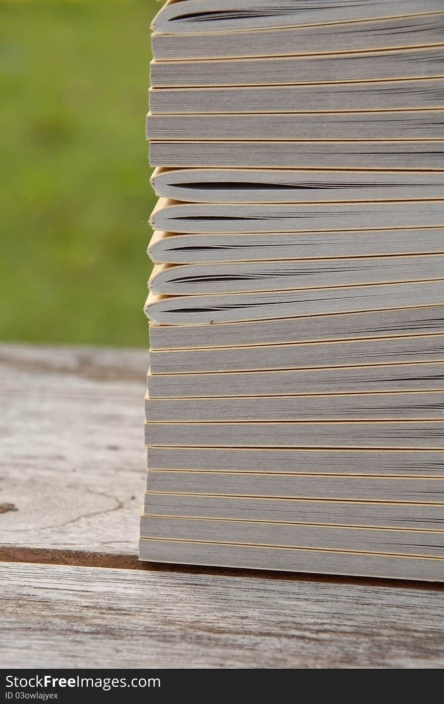 Book stacking background as white isolate background