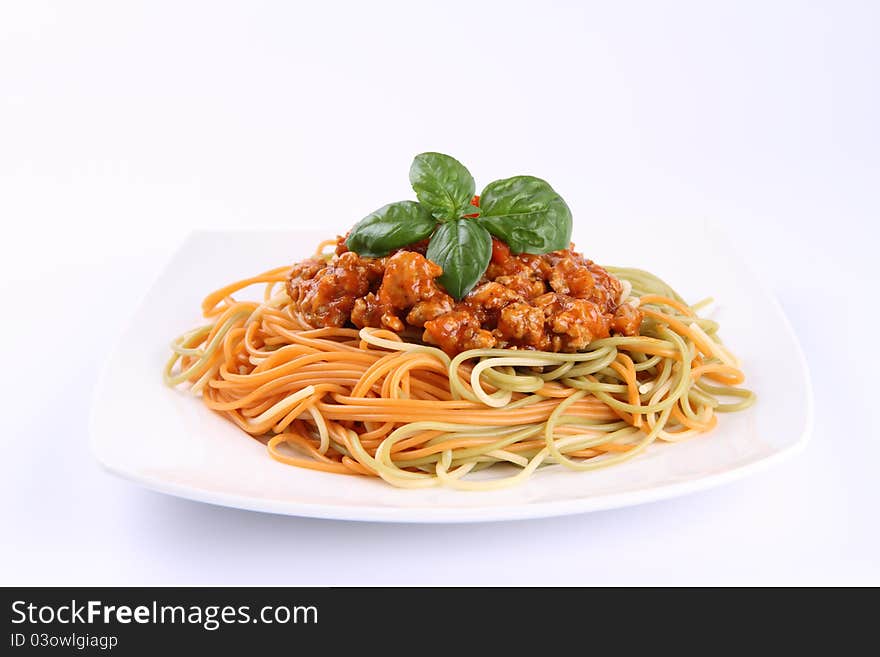 Spaghetti bolognese on a plate