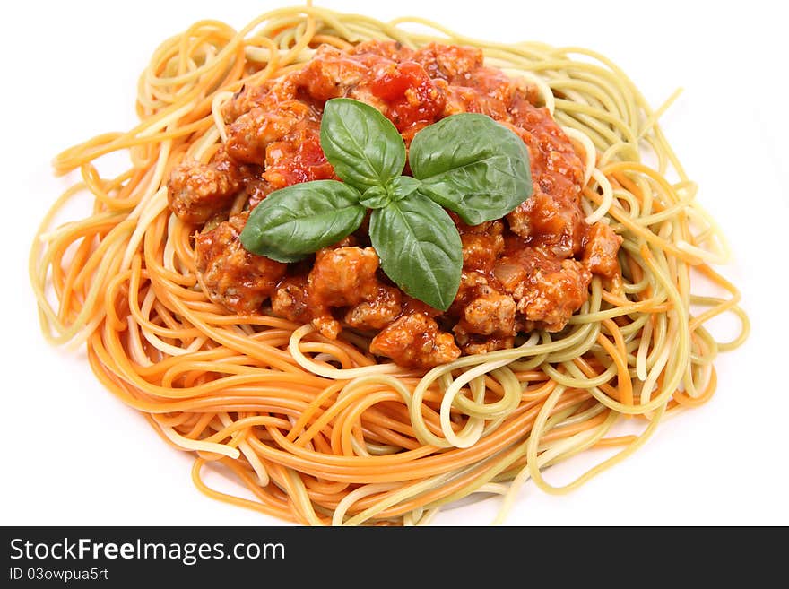 Spaghetti bolognese on a plate