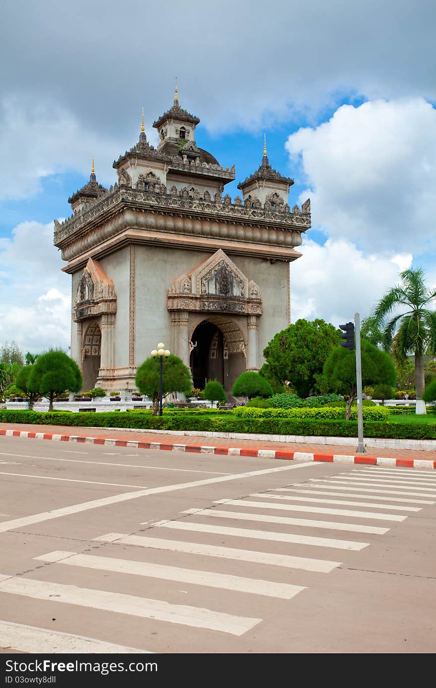 Patuxai monument in Vientiane, Laos