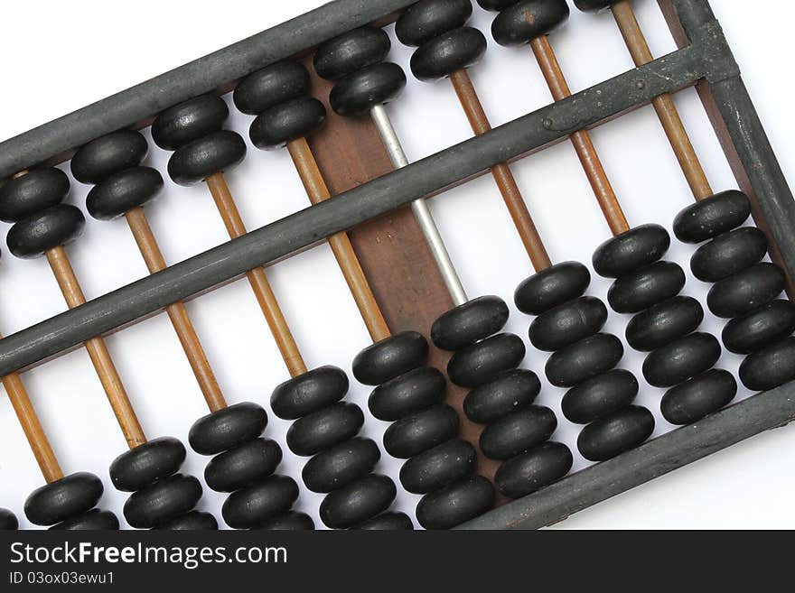 Antique Chinese Abacus on a white background