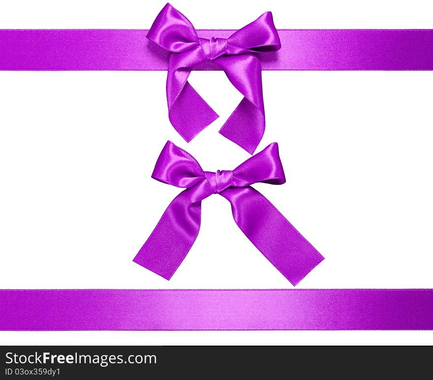 Multiple Violet Horizontal Ribbon With Bow