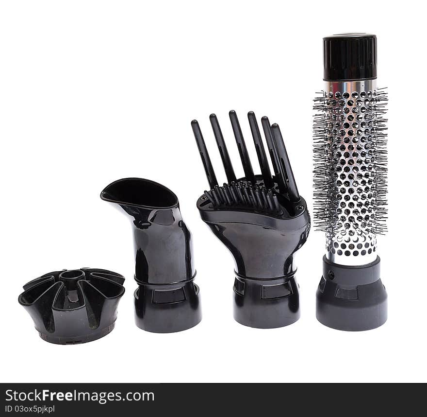 Hair styling set with straightener