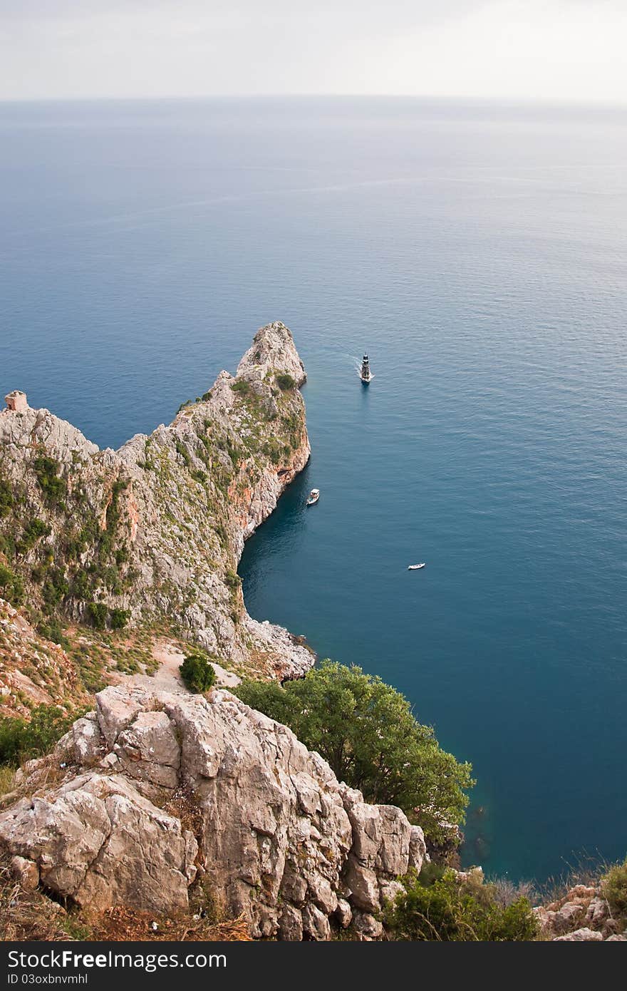 View from a rock on a sea