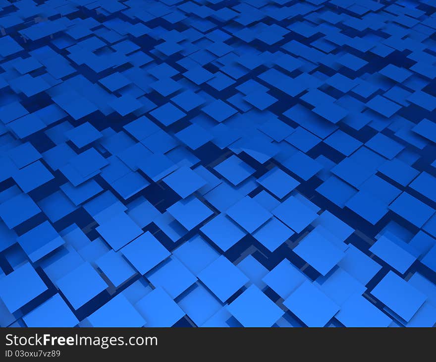 3d blue area background cube