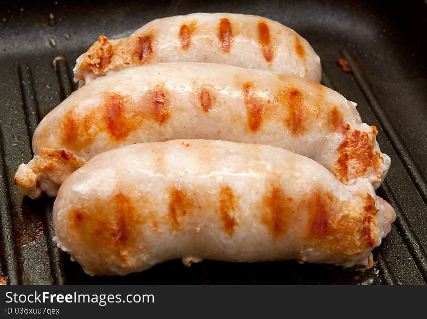 Delicious grilled sausages