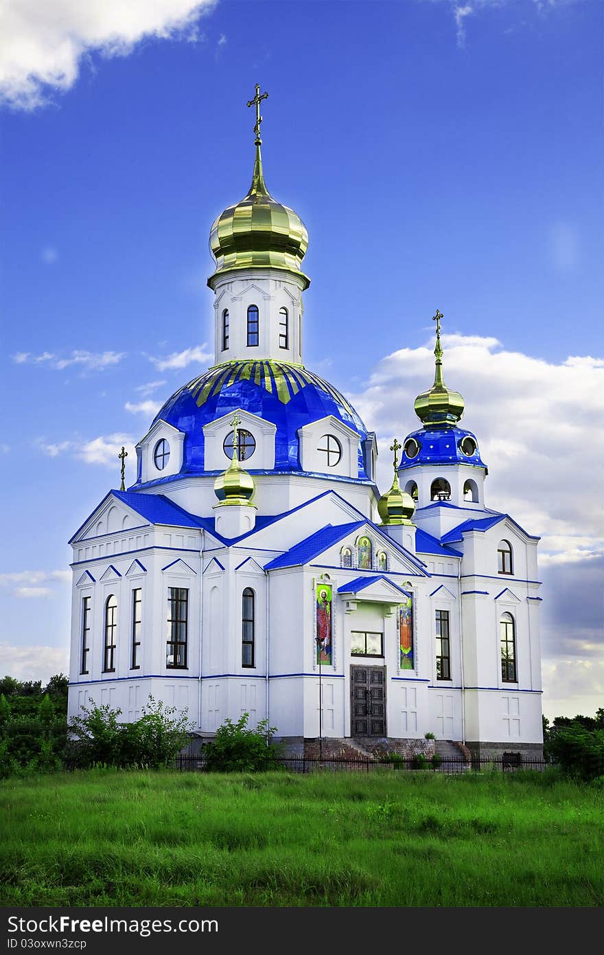 Church and a blue sky