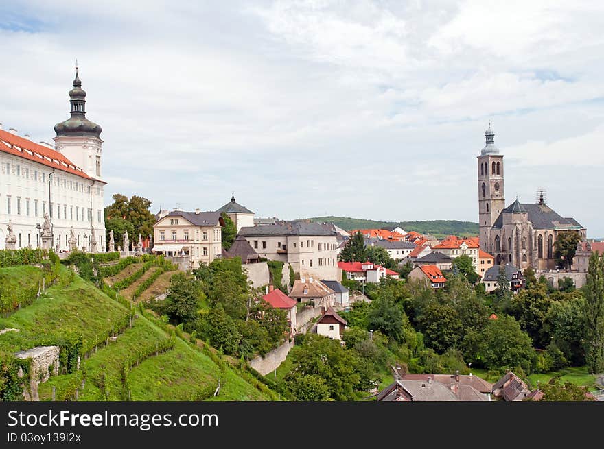 View of Kutna Hora, city protected by UNESCO.