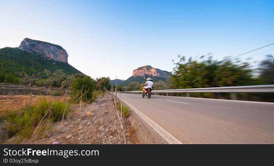 Motorcylcing at speed