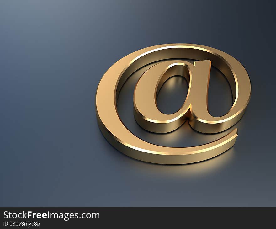 Golden E-mail symbol