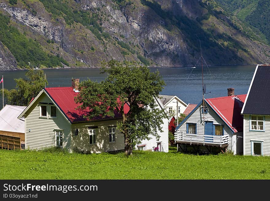 Photo of Undredal, a little Norwegian village on the Sognefjord, Norway.