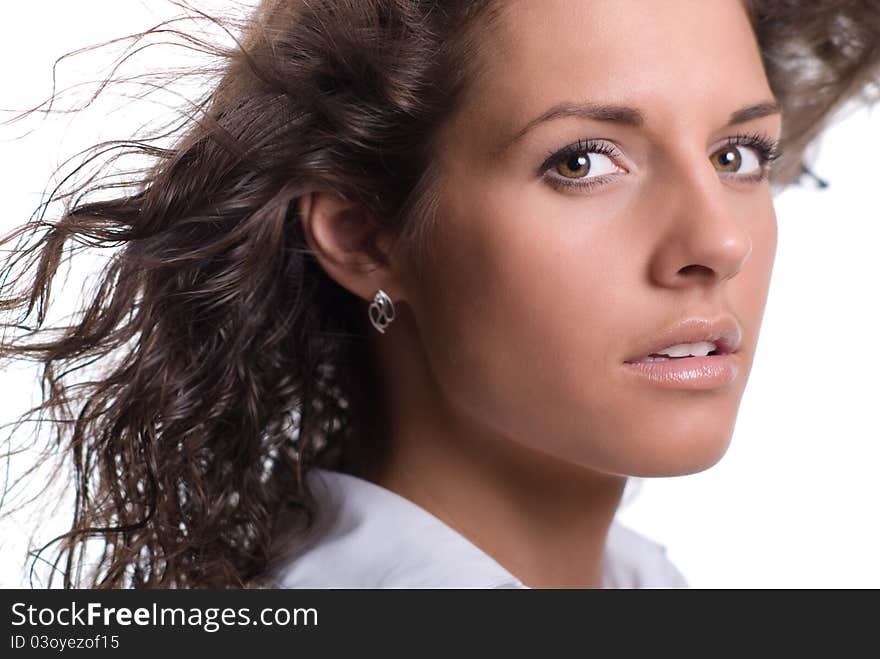 Beautiful Brunette With Gorgeous Curly Hair