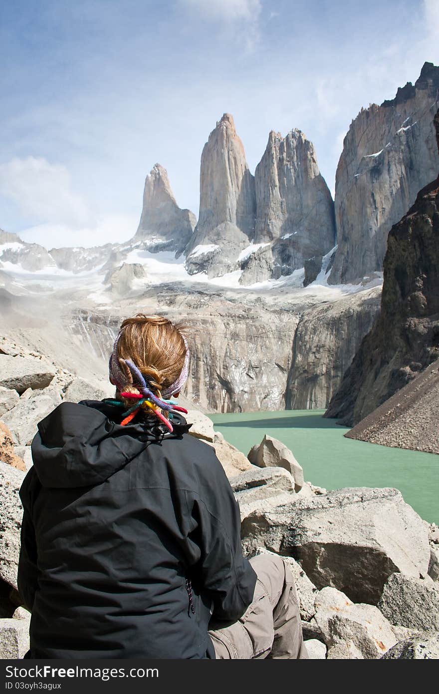 Contemplating torres del paine