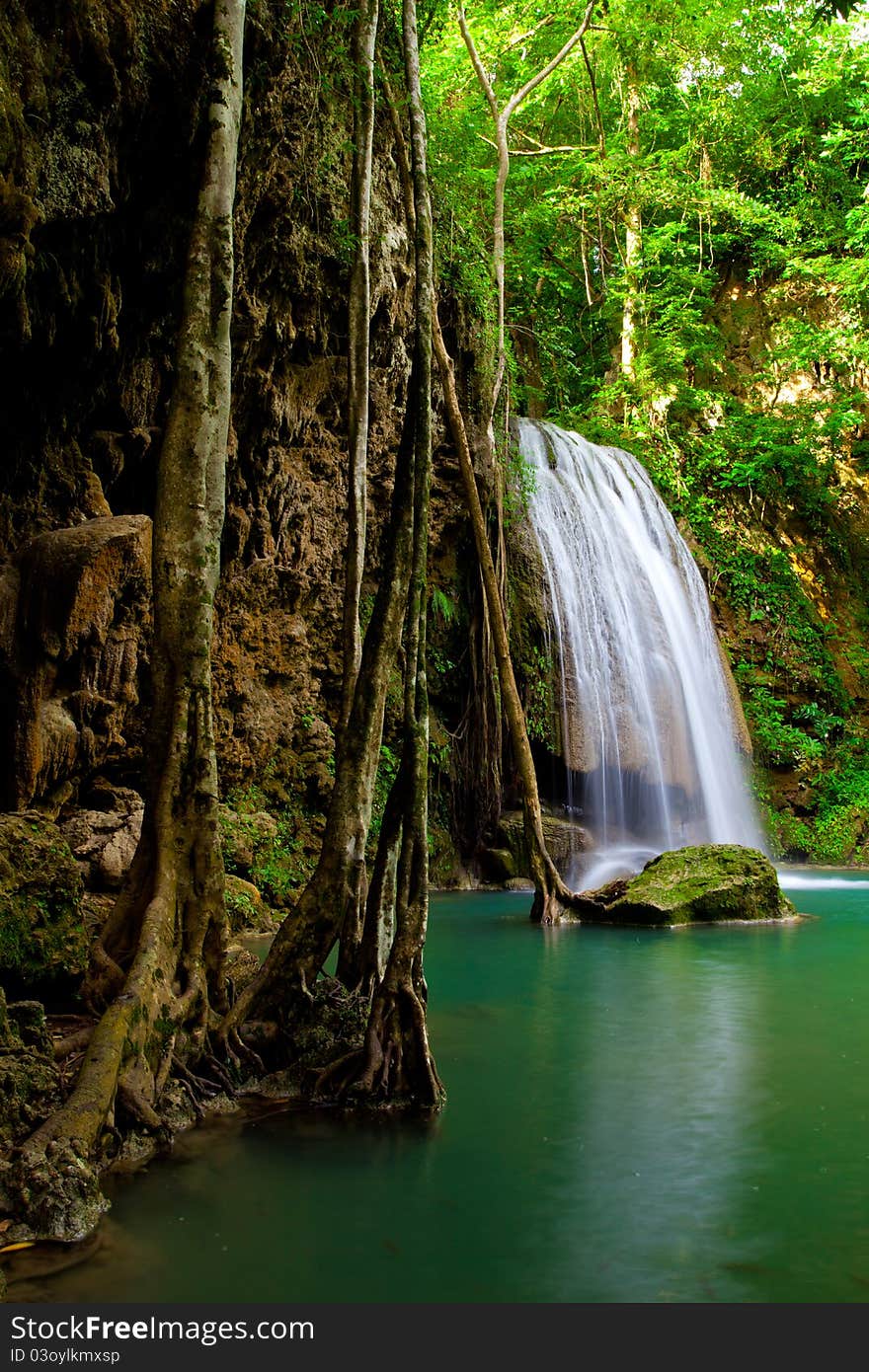 Eravan Waterfall in Kanchanaburi, Thailand