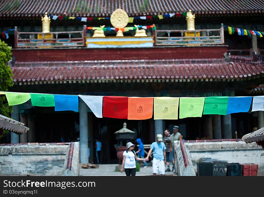 Prayer flags Amarbaysgalant Monastery in Mongolia. Prayer flags Amarbaysgalant Monastery in Mongolia