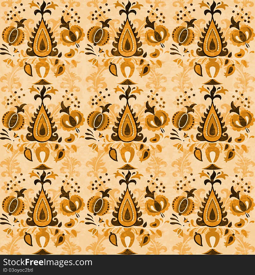 Asian Decorative Floral Seamless Pattern