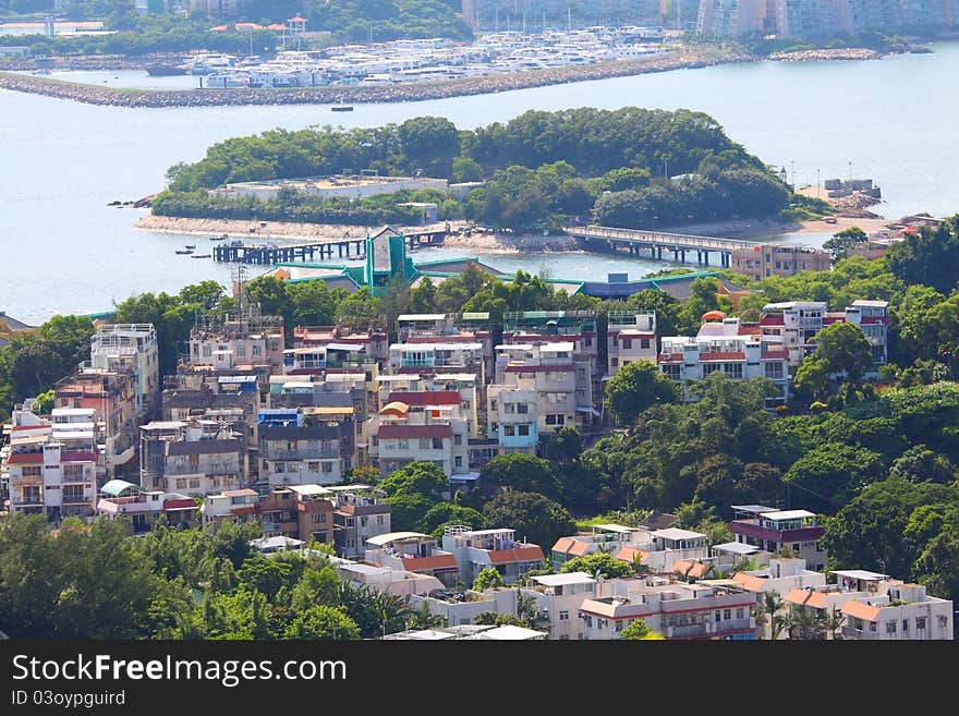 Outlying island in Hong Kong with many houses