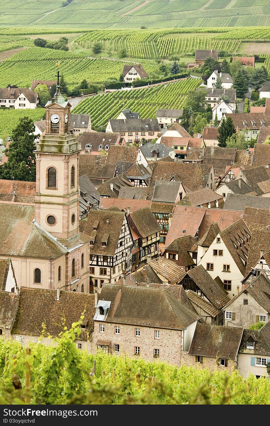 Riquewhir in view, village in Alsace. France. Riquewhir in view, village in Alsace. France