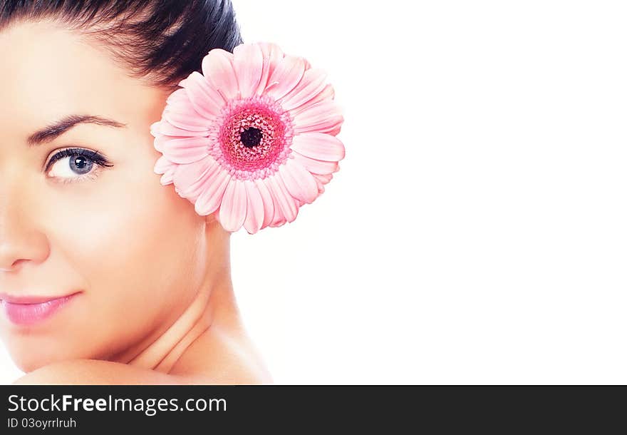 Portrait of beauty woman, isolated on white. Portrait of beauty woman, isolated on white