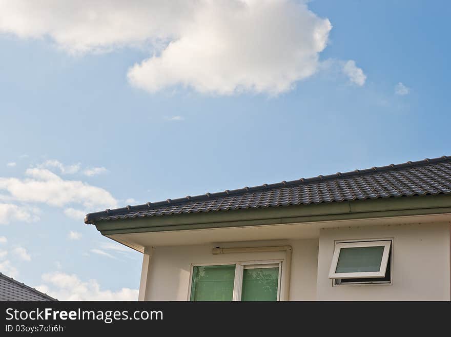 The roof of the house