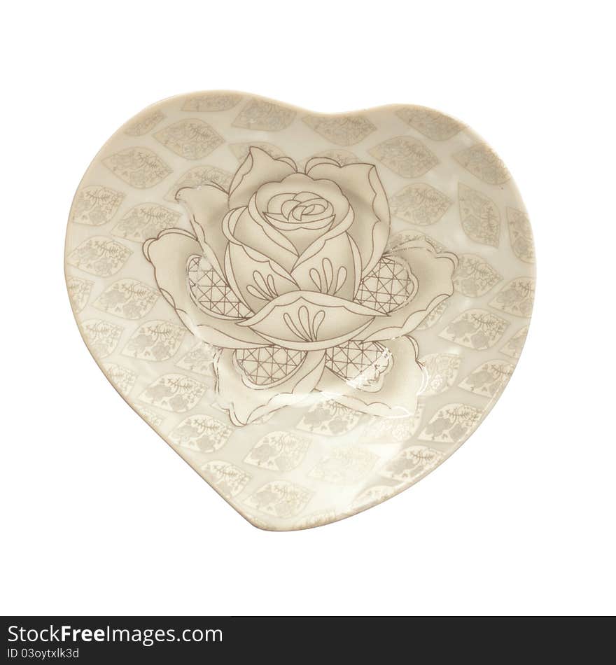 Color plate with roses on a white background. Color plate with roses on a white background