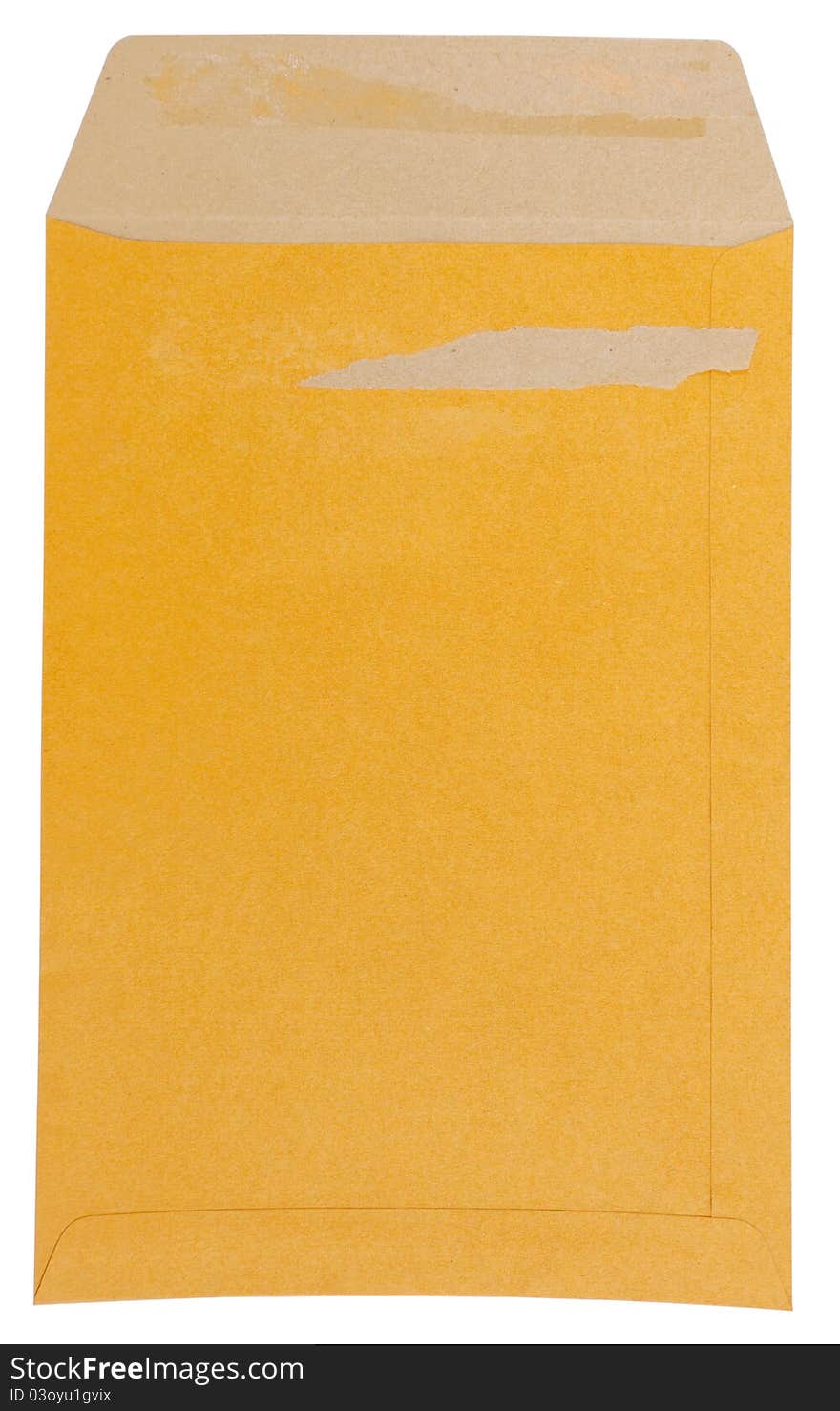 Brown envelope on white background