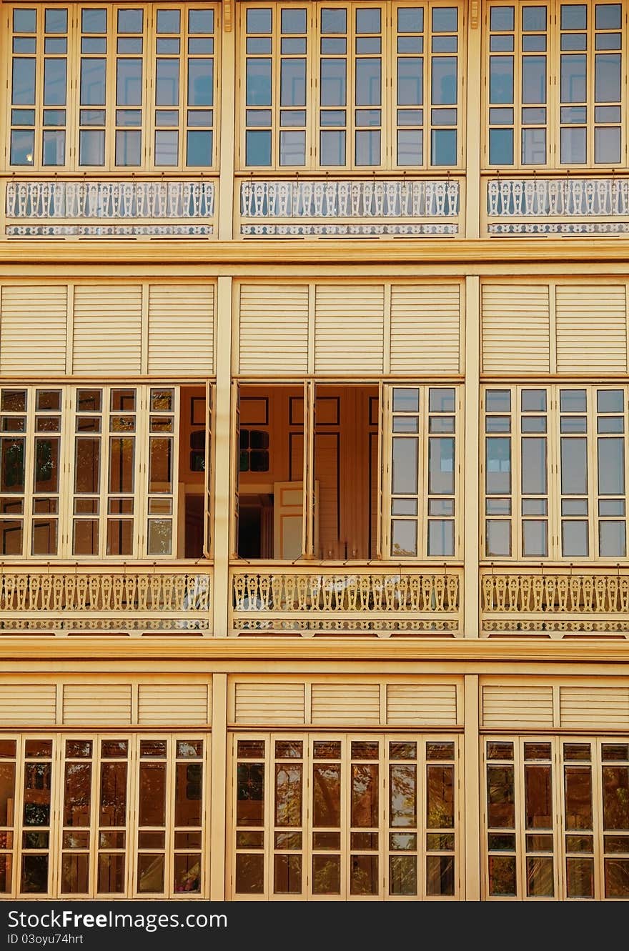 Residential wood window in Thailand