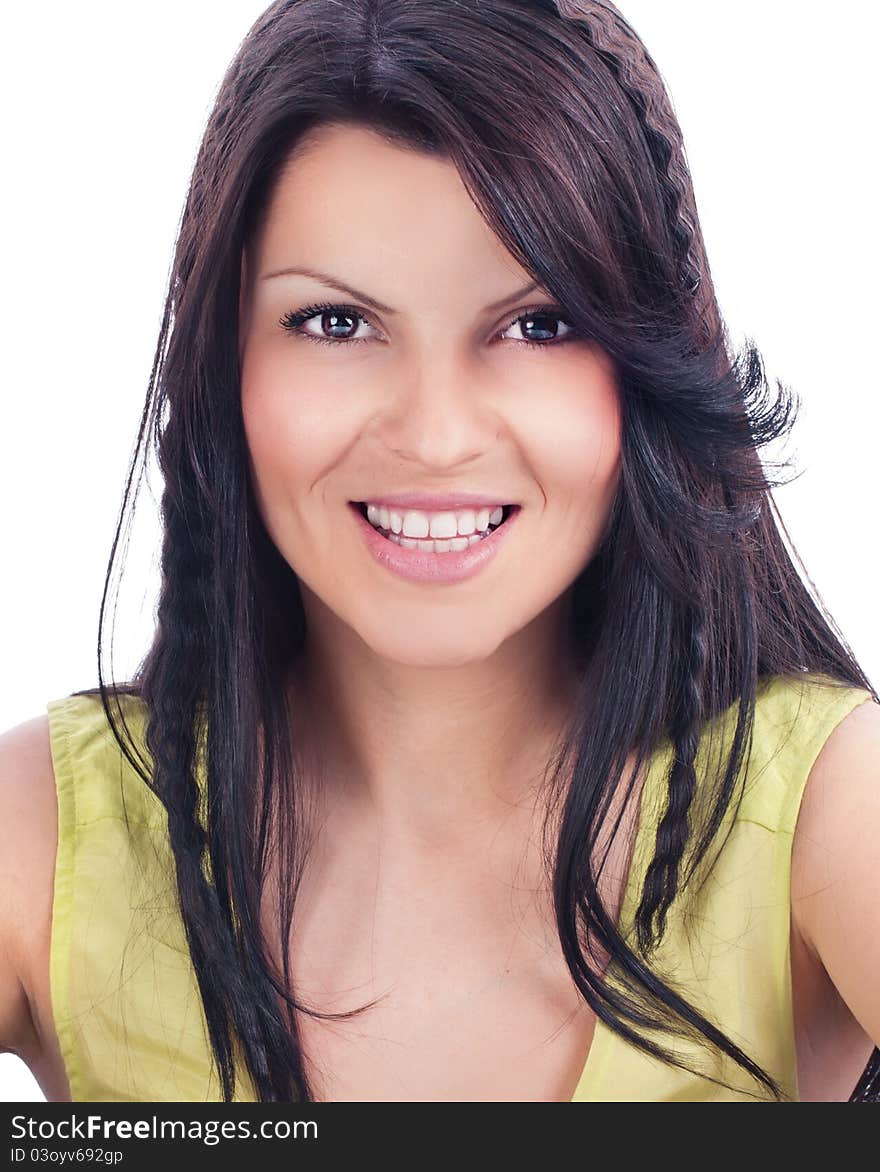 Portrait of a young woman isolated - studio shot. Portrait of a young woman isolated - studio shot