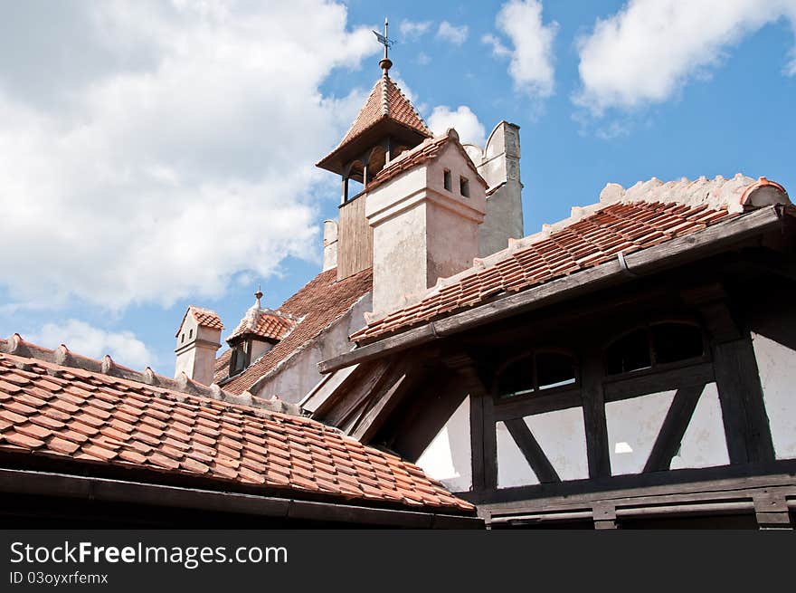 Architecture detaila at the castle of Dracula in Romania. Bran castle in Romania. Architecture detaila at the castle of Dracula in Romania. Bran castle in Romania