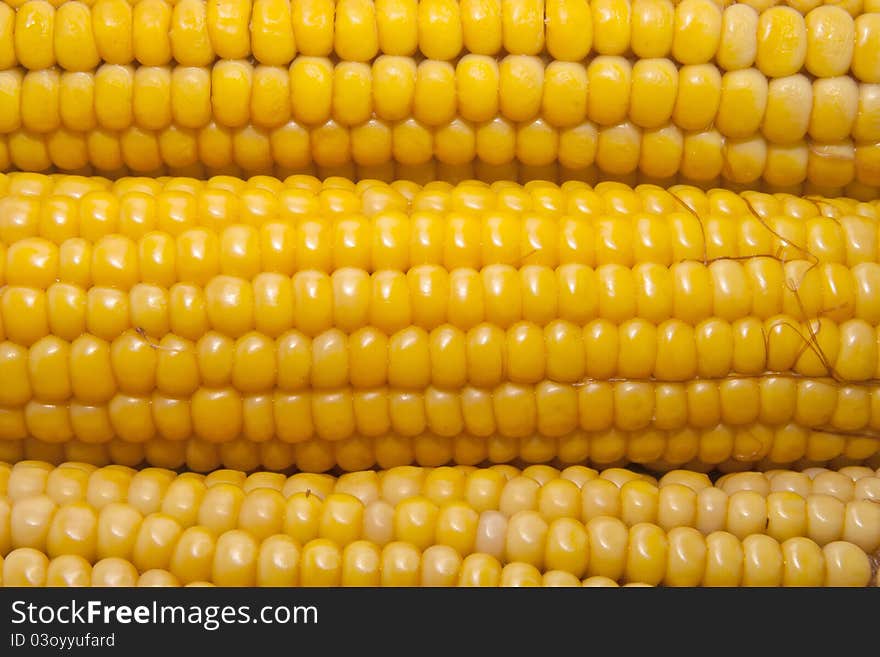 Close up of ripe golden corn