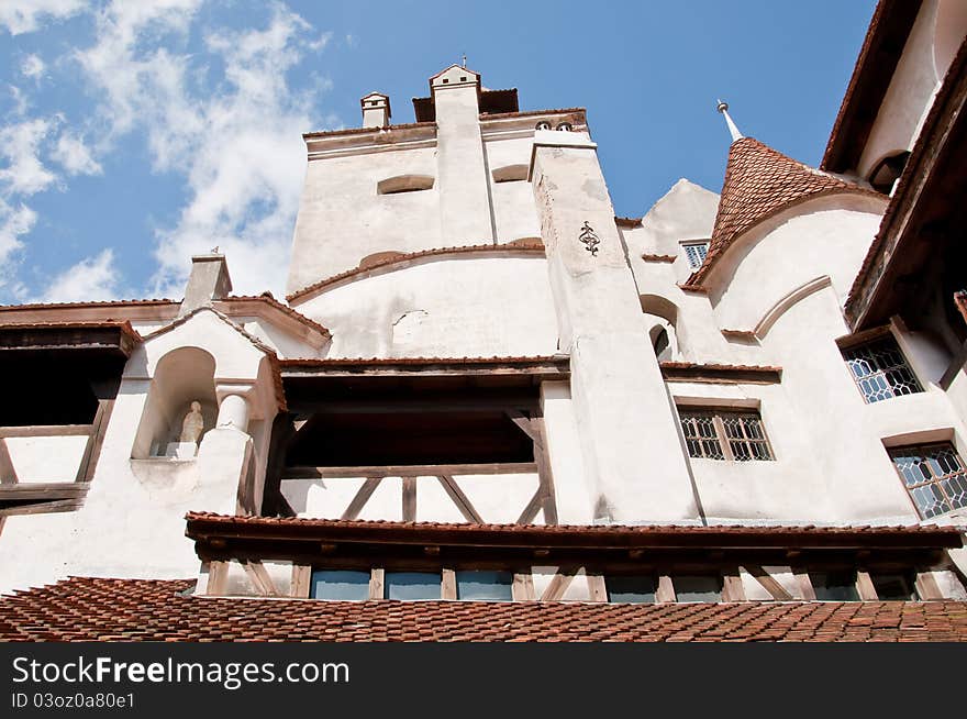 Tall towers at Bran castle in Romania