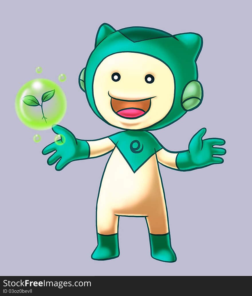 Eco-friendly mascot character for everyone. Eco-friendly mascot character for everyone.