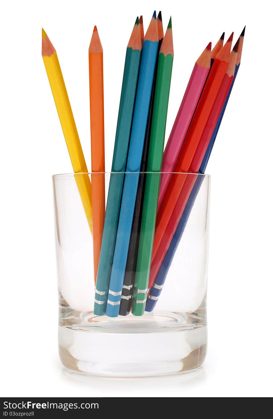 Color photo of a set of pencils. Color photo of a set of pencils