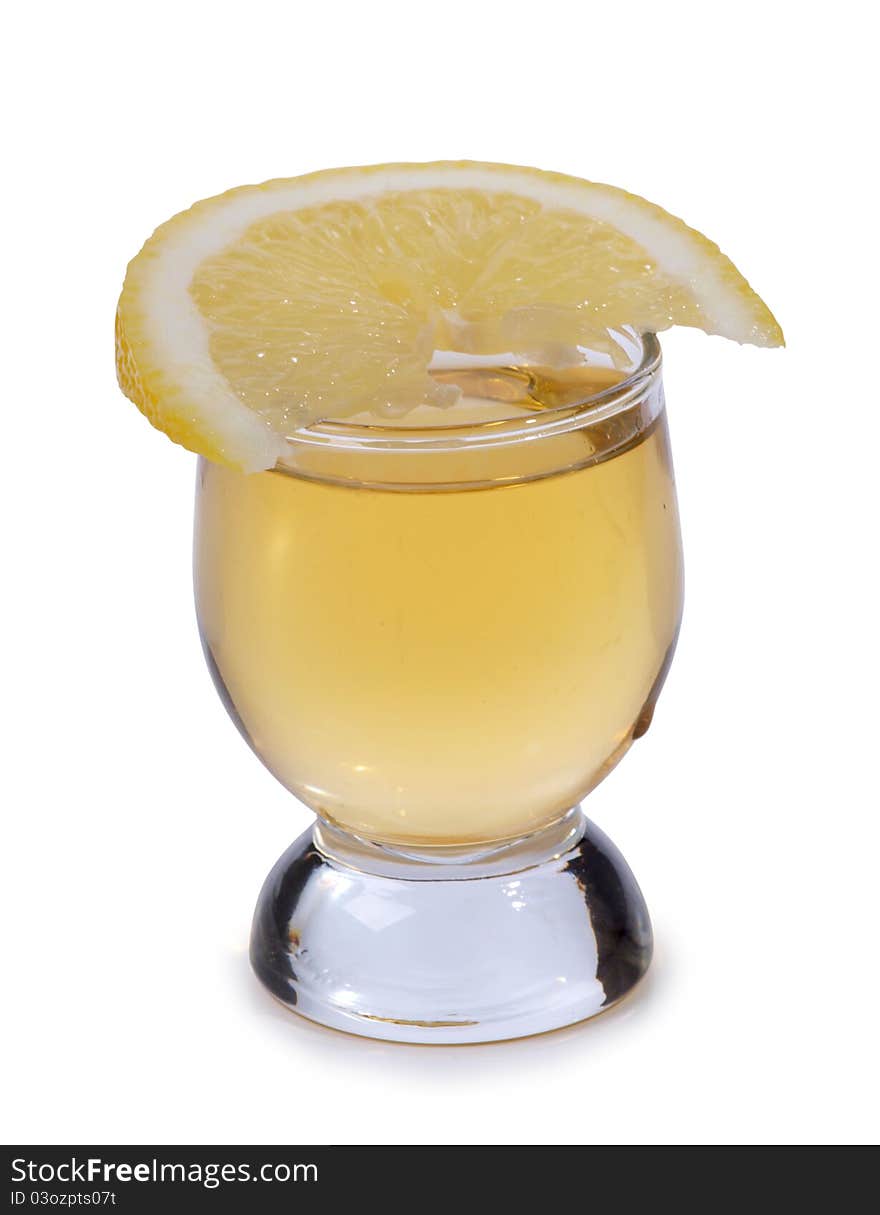 Glesses cup with tequila