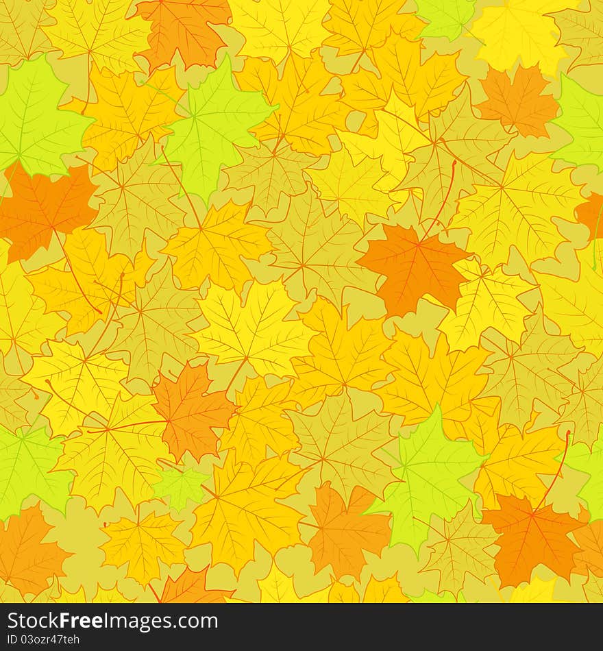 Autumn maple leaves seamless pattern