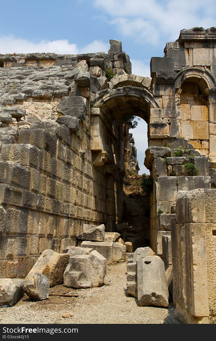 Historical tombs in the mountains near Myra town. Turkey. Historical tombs in the mountains near Myra town. Turkey.