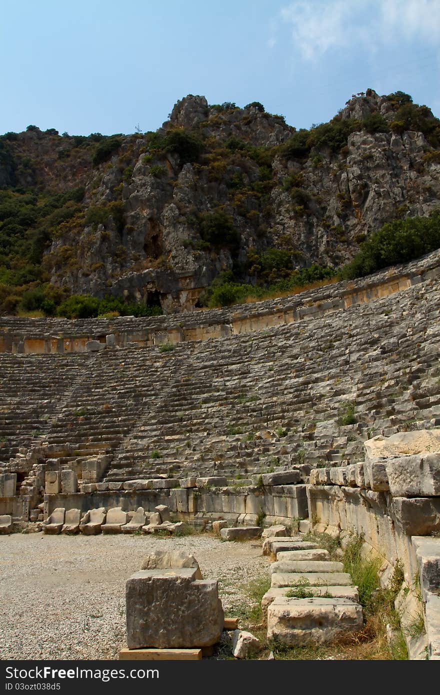 Historical tombs in the mountains near Myra town. Turkey. Historical tombs in the mountains near Myra town. Turkey.