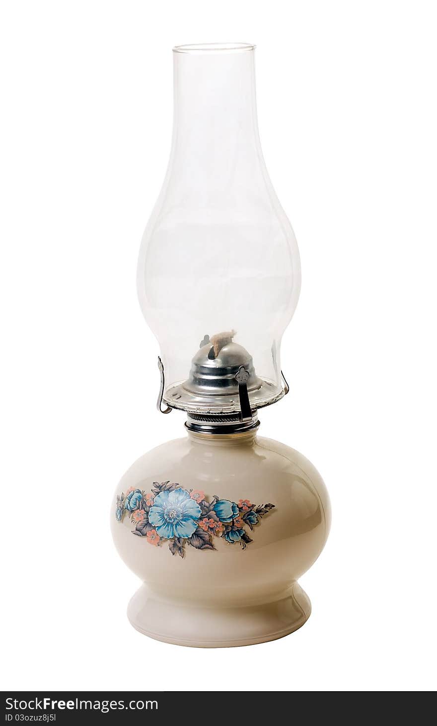 Studio shot of Antique Kerosene Lamp on white background