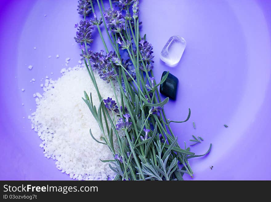 Spa treatment with lavender and minerals