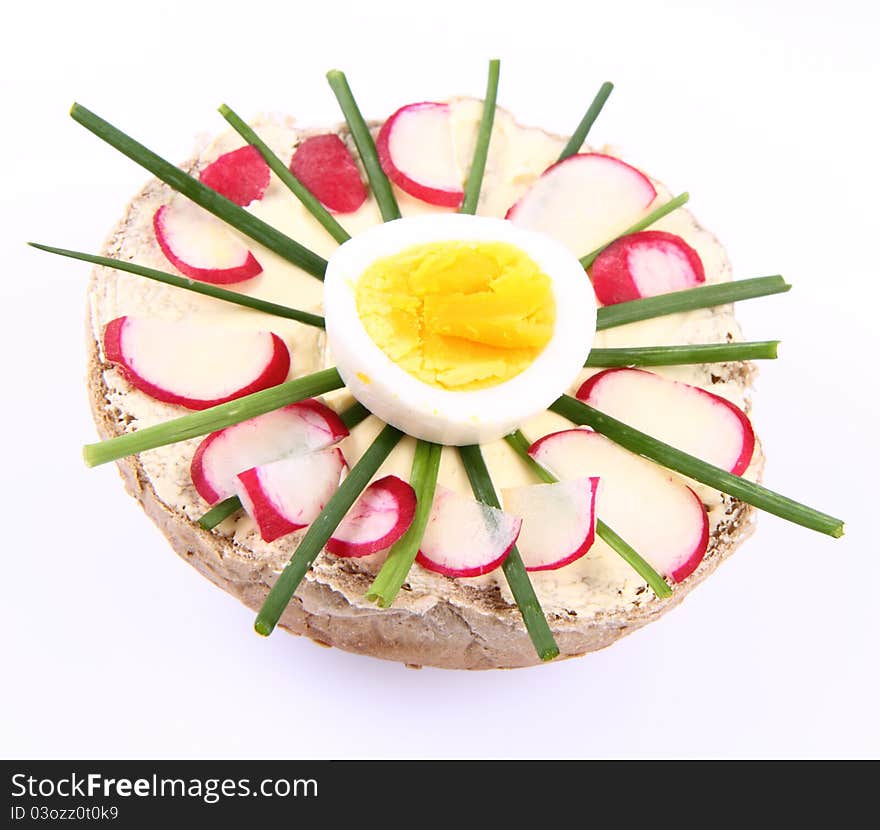 Funny sandwich-flower shaped- for kids on a white background