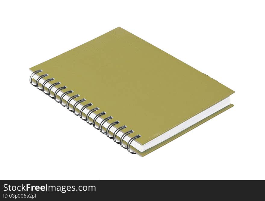 Brown Notebook on white background