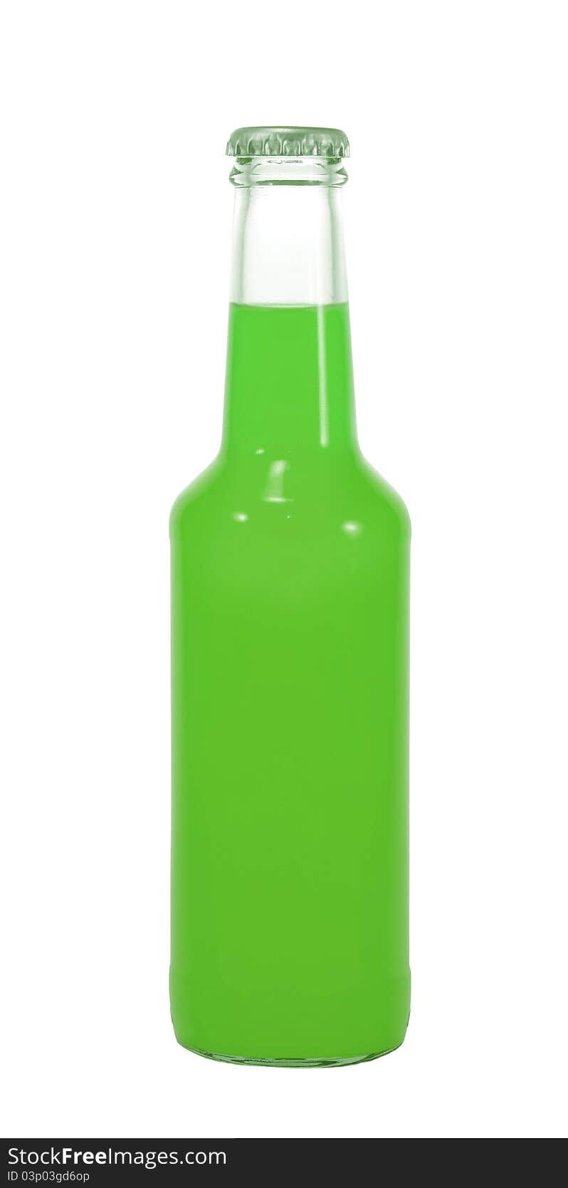 Isolated alcohol bottle on white