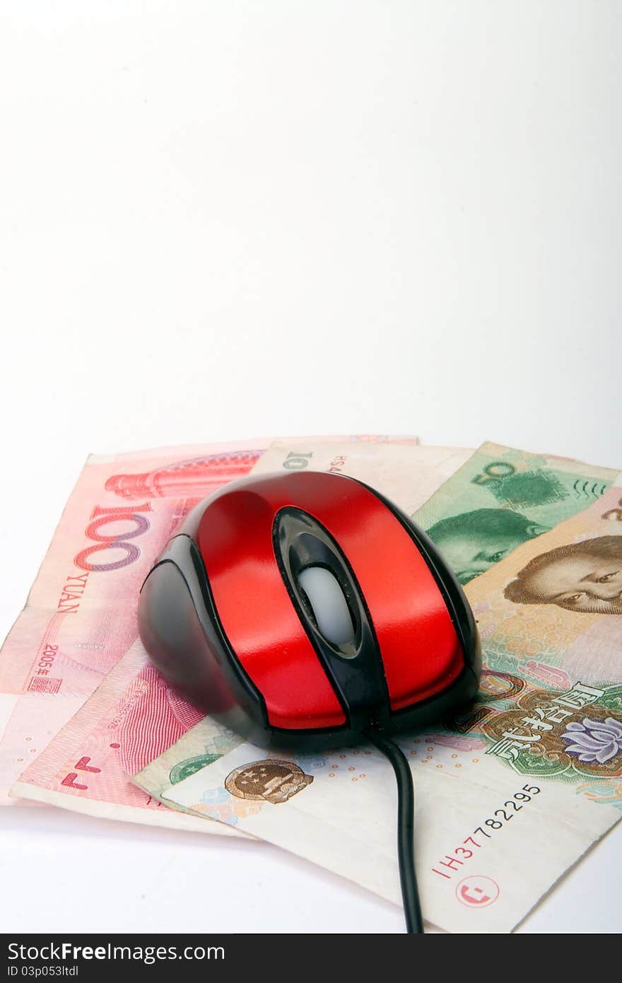 Computer Mouse and RMB on white.