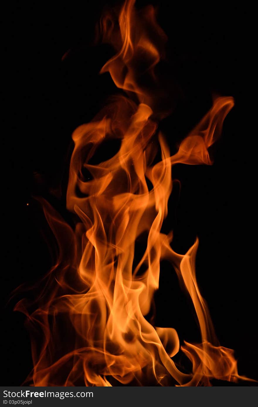 Fire and flames on a black background. Fire and flames on a black background