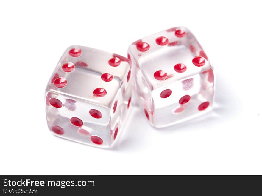 Two transparent dice