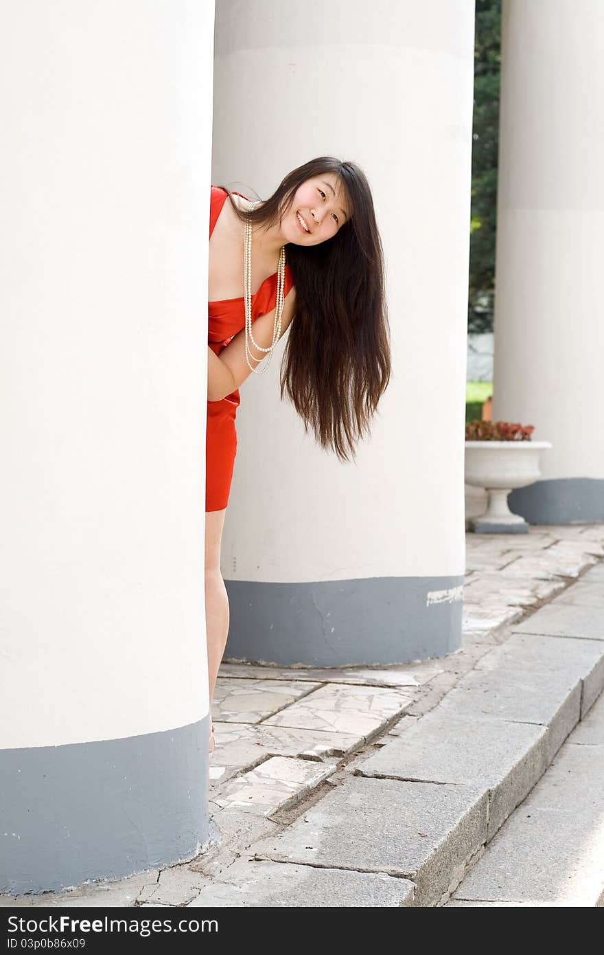 Girl walking outdoor