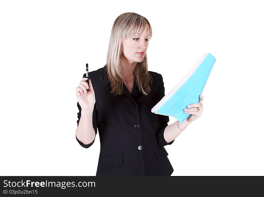 Businesswoman With A Portfolio